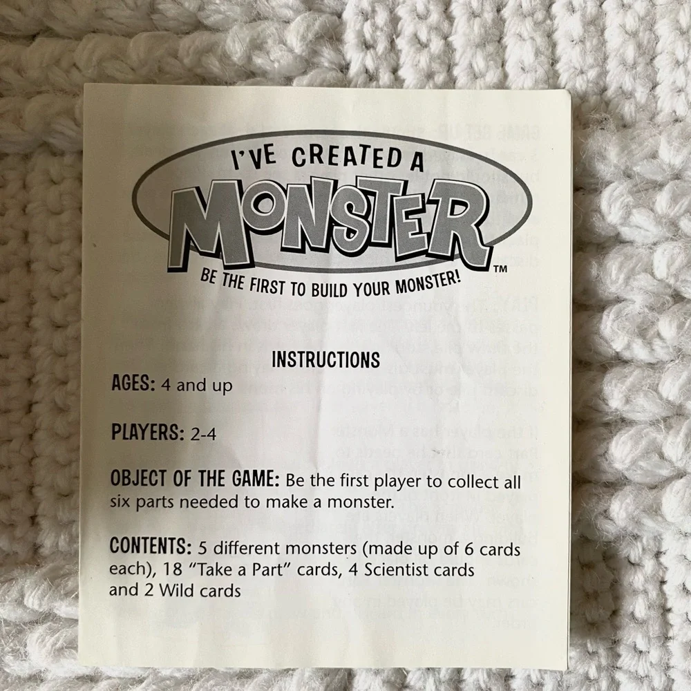 Fundex I’ve Created A Monster Lunchbox Card Game